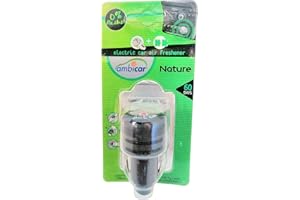 KEEP YOUR ESSENCE AMBICAR – Ambientador para Coche. Pack Difusor Eléctrico + Recambio NATURE. Absorbe malos Olores con el Aroma Neutro, Fresco y Limpio. Esencia Natural Sin Alcohol