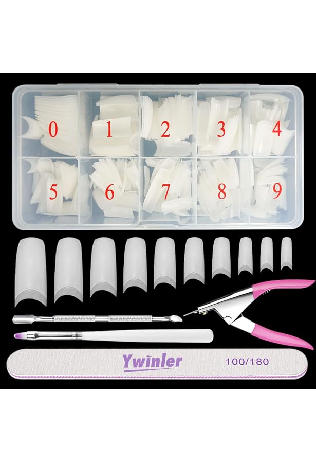 500 Stück Acryl Nagelspitzen Set – Transparent & French Style, 10 Größen, Mit Aufbewahrungsbox Für DIY Maniküre