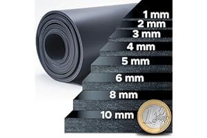 ‎NOVA FORMA Nova Forma Gummimatte NR/SBR - vielseitig einsetzbar in Werkstatt, Beruf & Privat - Gummiplatten in 8 Stärken - Meterware - Glatte Vollgummi Matte von der Rolle - Stärke 2 mm - 120x50 cm