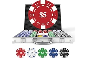 HEITOK Poker Chips Set 500pcs, Casino Chips Set with Numbers Aluminum Travel Case, Waterproof of 11.5g Poker Set for Texas Holdem Blackjack Gambling