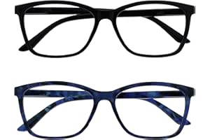 The Reading Glasses Lunettes de Lecture Noir Bleu Écaille Lecteurs Set de 2 Grand Designer Style Hommes Charnières Ressort RR51-13T +3,50