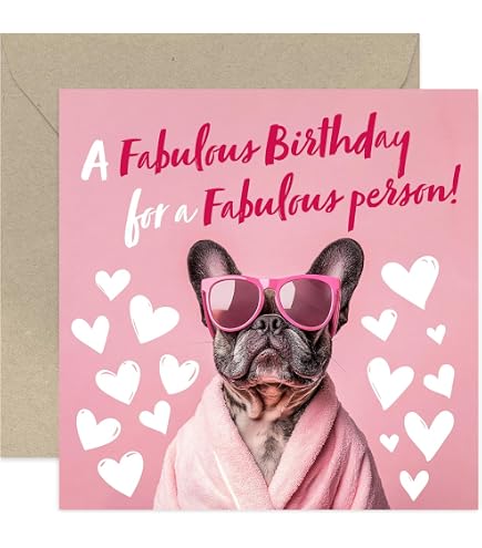 Biglietto D'Auguri Per Anniversario O San Valentino Con Bulldog Francese - Formato 14.5x14.5 Cm, Carta Riciclata 350g/m² - 3