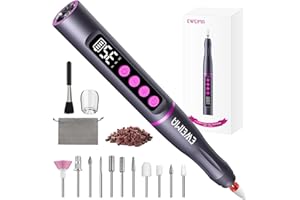 EWEIMA Wireless Nail Cutter, 13-in-1 Cutter Nails 35000 rpm, 35 Speed Levels, Multi-Purpose 1000 mAh Electric Nail File, USB-C Charge with 66 Sanding Bands for Gel Nails, Acrylic Nails (Grey)