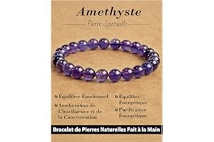 Landorilo Bracelet Femme Pierre Naturelle Lithotherapie Fait Main de 8 mm, Bracelets Élastique de Yoga en Pierres Semi Précieuse, Cadeaux de Bijoux Créatifs