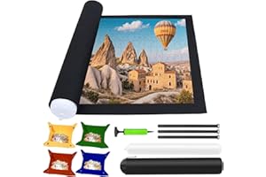 ELEVAPULSE Puzzlematte für Puzzles bis zu 2000 Teilen, 1500 Teile, 1000 Teile – rutschfeste Puzzleunterlage mit 4 Sortierschalen, Puzzlerolle für Erwachsene & Kinder, Einfaches Aufbewahren & Transportieren