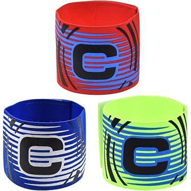 FUIPVGI Brassard De Capitaine Élastique 2 Pièces – Football, Sport, Identifiant Chef D'Équipe, Noir, Ajustable, Cadeau Parfait