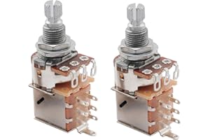 Musiclily Metrico A500K Potenziometro Push-Pull Split Shaft Audio Taper Pots per Chitarra Elettrica Basso(2 Pezzi)