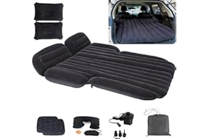 Icelus Auto Matratze,195 * 130 * 15 cm SUV Auto Aufblasbare Matratze Luftmatratze Kofferraum with Luftpumpe,Auto Rücksitz Dickere Kombi Bett für Reisen Camping Outdoor