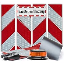 Reflektierendes Zusatzschild Baustellenfahrzeug - RA1 Folie 30x10cm