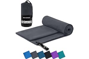 Zenacross Asciugamano Palestra con Borsa per il Trasporto - Asciugamano Microfibra a Rapida Asciugatura e Versatile - Telo Palestra Taglie XXL - 200 x 100 cm - Grigio Scuro