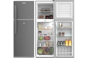 Nikai 275L Gross/190L Net, Top Mount Double Door Refrigerator, with Vegetable Crisper & Adjustable Glass Shelves, Defrosting & Temperature Control, For Kitchen, Bedroom, Office & Hotels - NRF275DN3S