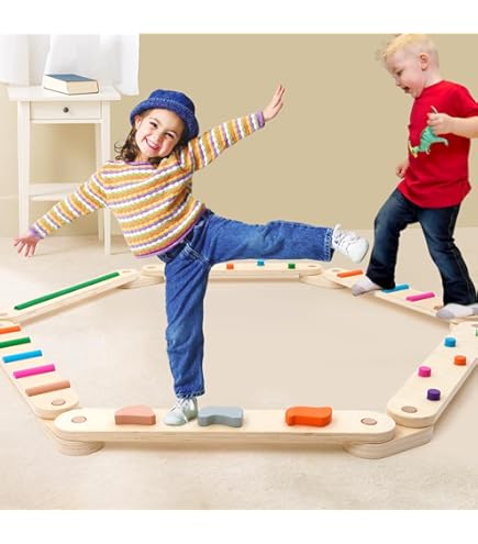 Beoordelingen voor Balance Beam Stepping Stones, 6-pack houten