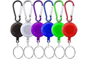 Unvtap Ausziehbarer Schlüsselanhänger 12 Stück Schlüsselband Ausziehbar Einziehbarer Schlüsselanhänger für Büroangestellte, Fabrikarbeiter, Reisebegeisterte