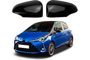 CONBLOM Auto Spiegelkappen, 1 Paar Auto Tür Außenspiegelkappe Rückspiegelkappe Seitenspiegel Abdeckungen für Toyota Yaris 2012-2019 (Schwarz)