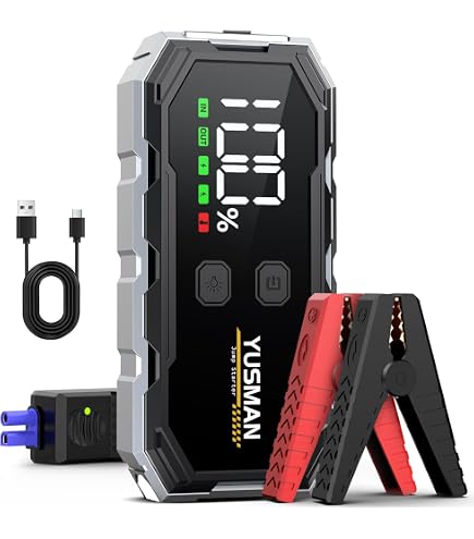 Booster Batterie Voiture 1000A Portable – Jump Starter 7.0L Essence / 5.5L Diesel + Lampe LED