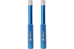 BRSCHNITT zestaw wierteł diamentowych, 2 szt., 8 mm, diamentowe wiertło rdzeniowe do płytek porcelanowych, ceramicznych, kamieni, granitu, marmuru, sześciokątnego chwytu na sucho diamentowe wiertła rdzeniowe