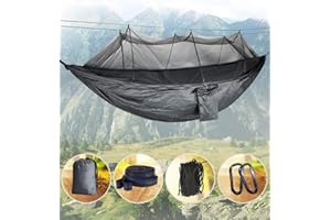 Idefair Hamac avec moustiquaire, Double hamac de Camping, moustiquaire, moustiquaire, étanche, Portable et léger pour randonnée, Voyage, extérieur