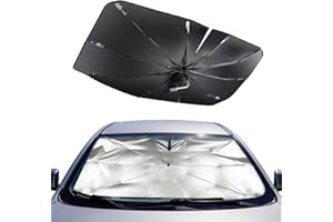 Mulor Parasole Auto Parabrezza Ombrello per Auto Finestrino Anteriore Barra di Supporto Pieghevole 360°Rotabile