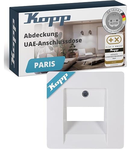 Kopp 115400186 - Presa UAE Con Angolare, Per 2 Porte Parallele, Adatta Per ISDN E RJ45, Installazione A Incasso - 2