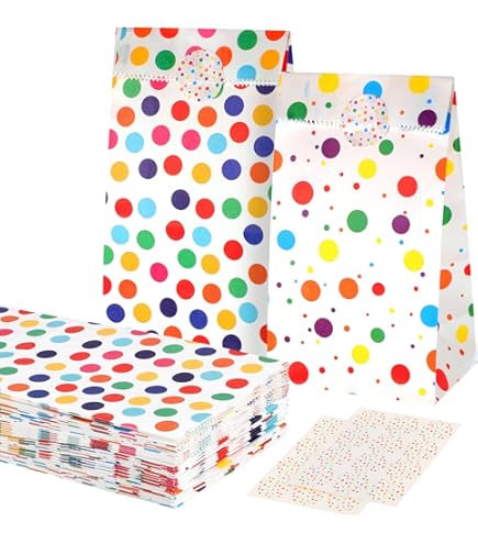 JOPHEK Papieren zakjes, set van 40 stuks, kleurrijke, kraftpapieren