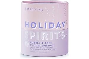 RitaeusaPatchology Holiday Spirits skincare gift set for men and women - 30 Under Eye Patches. Serve Chilled Bubbly and Rosé Eye Gels with Niacinamide and Hyaluronic Acid for Brightening, Anti-Aging.
