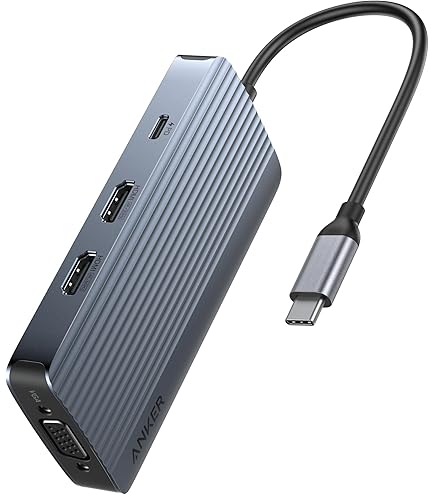 Anker 563 USB-C Hub (10-in-1, Dual 4K HDMI, for MacBook), Docking