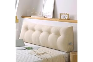 AZVFLY Keilkissen für Bett und Sofa: Bequem Rückenkissen Praktisches Seitenfach multifunktions Wandkissen dreieckiges Lesekissen (Cremefarben, 80 * 50 * 20)