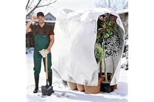 INSANYJ Winterschutz Pflanzen AußEn, 1 Stück 200x240cm 70g/m² Pflanzenschutz Winter mit Zugband, Überwinterungszelt für Pflanzen Groß Palmen, Olivenbaum, Reißfest, Wiederverwendbar