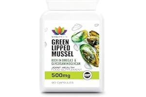 VITALITYVITS Green Lipped Mussel For Dogs - Quick Release Joint Care 90 500mg Capsules - Made in UK