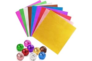 Taozoey Envoltorio de Chocolate y Caramelo, 800 Piezas de Aluminio, Hojas de Colores para Caramelos, 10x10cm
