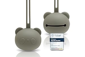 CAJA Schnullerbox Schnulleraufbewahrung aus Silikon BPA frei hygienische Aufbewahrung für Babys und Kleinkinder Panda Design hochwertiges Baby Zubehör Geschenk zur Geburt und Baby Erstausstattung