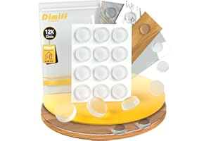 Dimiff Insonorisé Tampon Porte 12pcs, Patin Silicone, Amortisseur Porte Transparent, Patin Caoutchouc Autocollant pour Armoires, Tiroirs, Portes, Couvercles De toilettes, Tables, Chaises
