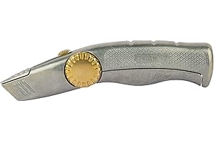 STANLEY - FATMAX Stanley 0-10-819 Couteau À Lame Rétractable - Gamme FatMax - Corps Aluminium - Chariot Magnétique - Zone De Frappe - Stockage Intégré - Résistant Aux Solvants - Fournis Avec 10 Lames