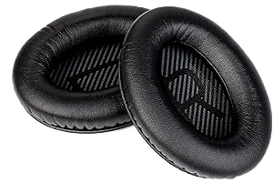 Yizhet Cuscinetti Cuffie Compatibile con Bose QuietComfort 35 25 15 2 Bose QC35 QC35 II QC25 QC15 QC2 Padiglioni Cuffie per Bose SoundTrue SoundLink Around Ear II AE2 Spugna (1 Paio, Nero)