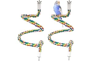 DTGECD Parrot Perch, 2 Pcs Cotton Rope Bird Perch for Climbing, Safe and Durable Bird Toy, 40cm Length for Parrots and Pet Birds, Ideal for Cage Entertainment and Mental Stimulation