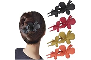 YPKIA Lot de 4 pinces à cheveux papillon pour femme - Grand bec de canard mat - Pour femmes et filles