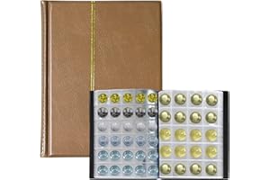 Dzmuero Porta Monete Collezionisti Raccoglitore Monete Collezione Monete Raccoglitore 10 Pagine Possono Contenere 250 Monete 1 Pz (Marrone)