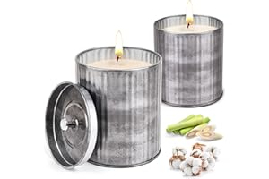 LDUMODUW Citronella świeca outdoorowa z pokrywką, z wosku sojowego i olejku cytrynowego, czas palenia 100-120 godzin, zestaw świec cytrynowych, do ogrodu, na kemping, grillowanie i urlop, letni prezent