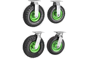 RATSTONE Ruote Per Carrello Carichi Pesanti,215 mm Per Carichi Pesanti,Per Il Trasporto Pesanti,Set Di 4 Ruote Piroettanti,Capacità 1000kg,Adatte Per Carrelli e Trasportatori