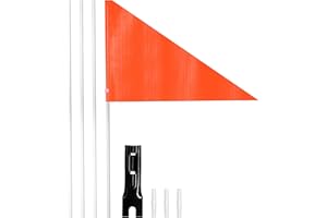 Anley 6Ft Bandiera di Sicurezza per Bici con Asta in Fibra di Vetro e Staffa di Montaggio - Lunghezza Regolabile, Alta Visibilità - Bandiere di Sicurezza per Bici per Bambini e Adulti (Arancione)
