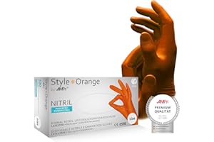 AMPRI Style Orange Lot de 100 gants d'examen en nitrile non poudrés Jaune Taille XS