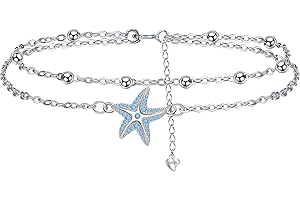 Yinsen Cavigliera Donna Argento 925 Cavigliera Doppia Catena stile bohémien-Idea Regalo per Gioielli Moglie, Fidanzata e Amiche 22+4cm Regolabile