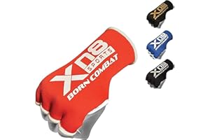 XN8 SPORTS XN8 Boxing Hand Wraps Inner Gloves for Punching - Half Finger Elasticated Bandages under Mitts Fist Protection - Great for MMA, Muay Thai, Kickboxing, Martial Arts Training, Combat Sports