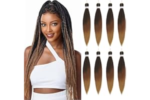 X-Tress Ombre à Blonde Cheveux Tresse Mèches Africaine Effet Naturel 3 Couleur Intégré Moins Cher 8 pcs Brun Extension Braids(T1B/30/27)