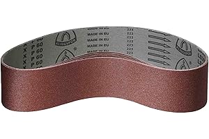 Klingspor Lot de 5 bandes abrasives en corindon - 100 x 1000 mm - Grain P60 - Pour bois et métal - Support en tissu semi-flexible indéchirable - Bandes abrasives professionnelles pour ponceuse à bande