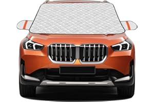 BUCOMTU Copriauto invernale 160x116 cm, con 5 magneti, impermeabile, protegge da neve, gelo, polvere e sole, adatto alla maggior parte dei modelli di veicoli