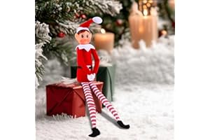 Himissy Elfo di Natale, Peluche Elfo di Natale Rosso, Vinyl Figura di Maschio femmina, davanzale, libreria Decorazioni Natalizie 17.7 Pollice (G)