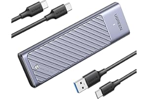 ‎UGREEN UGREEN M.2 NVMe SATA SSD Gehäuse USB 3.2 Gen 2 10 Gbps Aluminium M2 Gehäuse mit Kühlkissen für NVMe SSD und SATA von M-Key/M+B Key in 2280/2242/2230/2260, kompatibel mit 970 EVO Plus, Mac mini m4