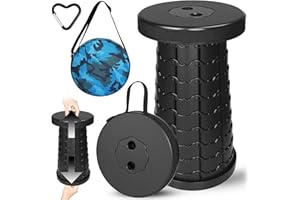 USHOP Sgabello Pieghevole Portatile,Sgabello Telescopico,Sgabelli Pieghevoli,Sgabello Da Campeggio,Sedia Portatile Regolabile in Altezza,Sedile Retrattile per Campeggio,Barbecue,Pesca,Escursionismo