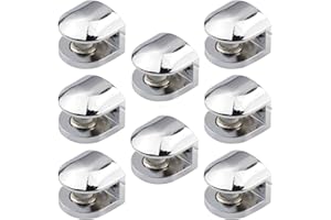 YunBey 8 Pezzi Reggimensola Vetro, Supporto Mensola Vetro Regolabile, Supporti per Mensole in Vetro per Legno/Vetro di Spessore 6-8 MM, Bagno, Soggiorno